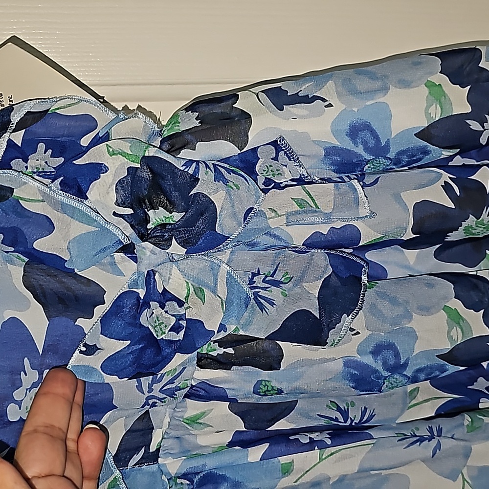 Blueberi Blvd Blue and White Floral Dress Kid Size 6 - Picture 6 of 12